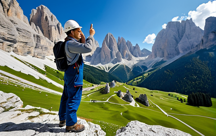 **

"A geologist, fully clothed in appropriate field attire, examining rock formations in the Dolomites, Italy. Background shows stunning mountain scenery. Safe for work, professional, modest, perfect anatomy, correct proportions, well-formed hands, proper finger count, natural body proportions, high quality photography, natural pose, appropriate content."

**