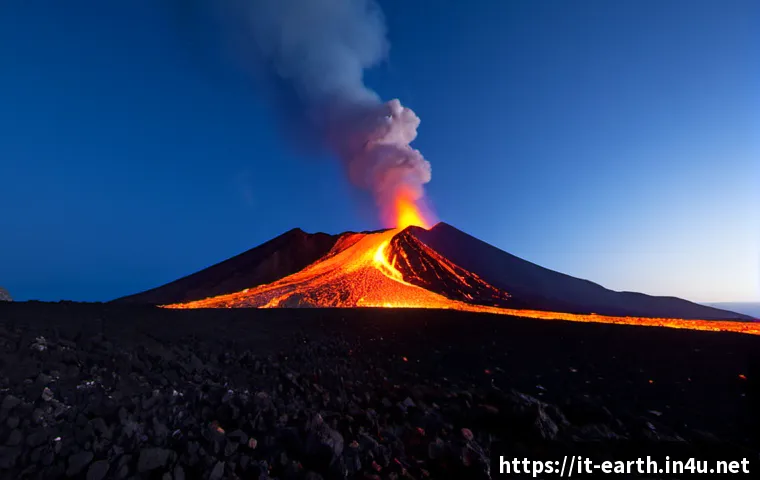 Home 27 지구과학과 마그마 활동 - Photorealistic educational scene of Mount Etna in Sicily during mild magma activity, glowing orange ...